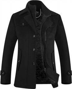 img 4 attached to APTRO Men'S Pea Coat Wool Jacket Windbreaker W/ Detachable Inner Rib - Premium Quality