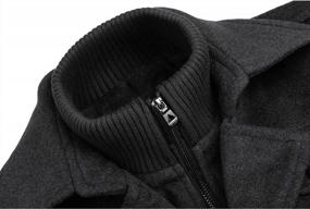 img 2 attached to APTRO Men'S Pea Coat Wool Jacket Windbreaker W/ Detachable Inner Rib - Premium Quality