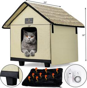 img 1 attached to 🏠 FURHOME COLLECTIVE Heated Cat Houses: Keep Your Indoor Cats Warm & Dry with Elevated, Waterproof, and Insulated Pet Shelter