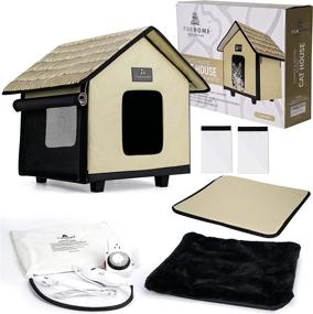 img 2 attached to 🏠 FURHOME COLLECTIVE Heated Cat Houses: Keep Your Indoor Cats Warm & Dry with Elevated, Waterproof, and Insulated Pet Shelter