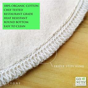 img 3 attached to 🥛 GoNuts 2-PACK 12"x12" Nut Milk Bag - 100% Organic Cotton Cheesecloth Strainer Filter - Premium Grade for Almond Milk, Celery Juicing, Cold Brew Coffee, Tea, Yogurt & Tofu - Restaurant & Commercial Use