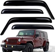 🚗 lightronic wv94249 tape-on side window visor deflector rain guard for jeep wrangler unlimited & wrangler jk unlimited - dark smoke shatterproof - 4 pcs set (2007-2017 & 2018) логотип