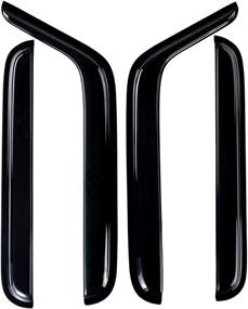 img 1 attached to 🚗 Lightronic WV94249 Tape-on Side Window Visor Deflector Rain Guard for Jeep Wrangler Unlimited & Wrangler JK Unlimited - Dark Smoke Shatterproof - 4 PCS Set (2007-2017 & 2018)