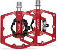 fooker mtb mountain bike pedals - dual flat/spd functionality, 3 sealed bearings, aluminum 9/16" platform - compatible with road, mountain, bmx, and mtb bikes - includes cleats for enhanced traction logo