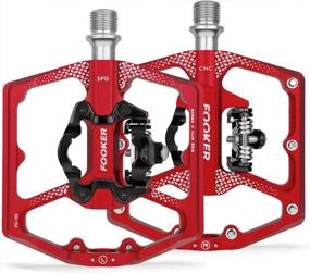 img 4 attached to FOOKER MTB Mountain Bike Pedals - Dual Flat/SPD Functionality, 3 Sealed Bearings, Aluminum 9/16" Platform - Compatible With Road, Mountain, BMX, And MTB Bikes - Includes Cleats For Enhanced Traction