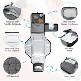 img 3 attached to Lekebaby Portable Diaper Changing 👶 Pad: Waterproof, Grey Baby Changing Mat