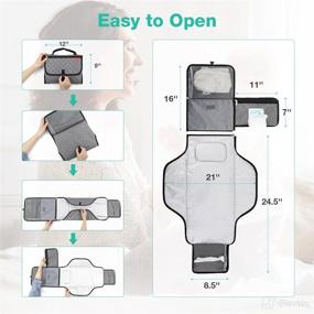 img 1 attached to Lekebaby Portable Diaper Changing 👶 Pad: Waterproof, Grey Baby Changing Mat