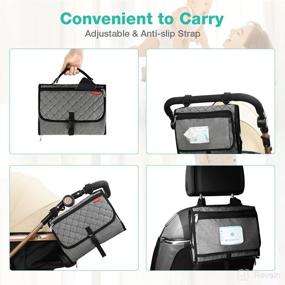 img 2 attached to Lekebaby Portable Diaper Changing 👶 Pad: Waterproof, Grey Baby Changing Mat
