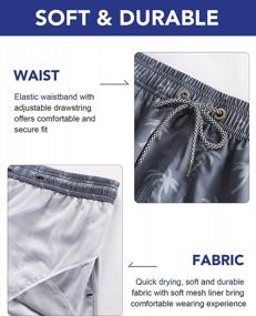 img 1 attached to Men'S Swim Trunks W/ Pockets: Quick Dry, 4-Way Stretch Mesh Lining Water Repellent Beach Shorts