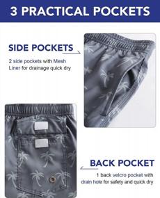 img 2 attached to Men'S Swim Trunks W/ Pockets: Quick Dry, 4-Way Stretch Mesh Lining Water Repellent Beach Shorts