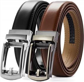 img 4 attached to Upgrade Your Style With CHAOREN Click Belt For Men 2 Pack - Perfect Dress Belt Set For Every Occasion