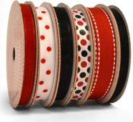 🎀 morex ribbon sweet petites 41-yd red & black ribbon, 6 count - find the perfect trim for your craft projects! logo