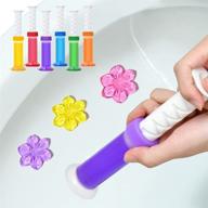 🚽 toilet gel stamp, 6 pcs/66 count fresh flower scented gels for long-lasting bathroom deodorizing cleanliness - includes dispenser logo