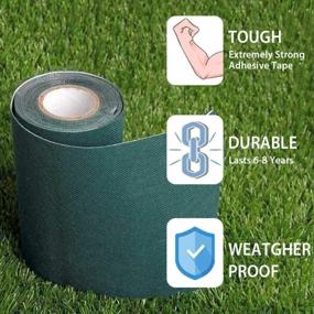 img 1 attached to Self-Adhesive Artificial Grass Seaming Tape For Lawn, Carpet Jointing, Mat Rug, And Connecting Fake Grass - TYLife'S 6" X 32.8' Turf Tape
