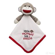 🐒 soft ivory baby starters snuggle buddy with sock monkey design logo