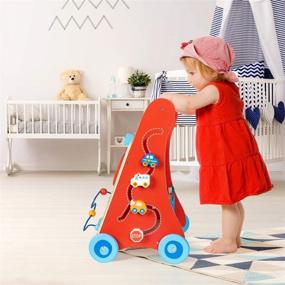 img 3 attached to 🚶 Cossy Wooden Baby Walker Toddler Toys for 18 Months and above - Push Toy for Learning Walking (Upgraded Version)