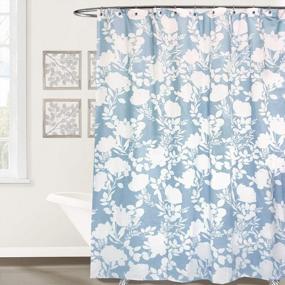 img 1 attached to Blue Floral Delight Fabric Shower Curtain 72 Inch X 72 Inch - DriftAway