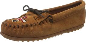 img 4 attached to 🏾 Adorable Little Brown Girls' Thunderbird Flats by Minnetonka - Perfect Toddler Shoes!