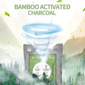 img 1 attached to 🎋 Bamboo Charcoal Air Purifying Bag 12 Pack - Odor Absorber, Moisture Absorber, Natural Air Freshener, Shoe Deodorizer, Pet Odor Eliminator - Home, Closet, Car - 6x50g, 6x150g