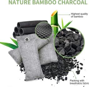 img 3 attached to 🎋 Bamboo Charcoal Air Purifying Bag 12 Pack - Odor Absorber, Moisture Absorber, Natural Air Freshener, Shoe Deodorizer, Pet Odor Eliminator - Home, Closet, Car - 6x50g, 6x150g