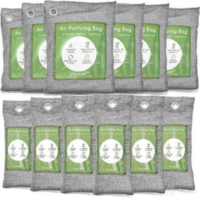 img 4 attached to 🎋 Bamboo Charcoal Air Purifying Bag 12 Pack - Odor Absorber, Moisture Absorber, Natural Air Freshener, Shoe Deodorizer, Pet Odor Eliminator - Home, Closet, Car - 6x50g, 6x150g