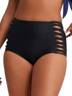 flaunt your curves with yilisha's tummy control high waisted bikini bottoms - black, ruched and perfect for swimming logo