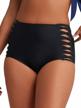 flaunt your curves with yilisha's tummy control high waisted bikini bottoms - black, ruched and perfect for swimming logo