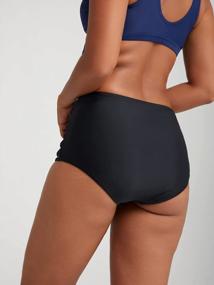 img 3 attached to Flaunt Your Curves With Yilisha'S Tummy Control High Waisted Bikini Bottoms - Black, Ruched And Perfect For Swimming