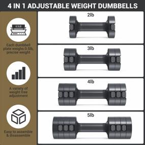 img 3 attached to 2-5 Lbs Adjustable Dumbbells Hand Weights Set: Sportneer 1 Pair - 6 In 1 Weight Barbells For Home Gym Exercise Strength Training