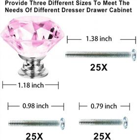 img 3 attached to 💎 Set of 25 Pink Crystal Glass Knobs Pulls - GoodtoU Diamond Shaped Drawer Cabinet Knobs for Dresser, Kitchen, Wardrobe, Cupboard (30mm)