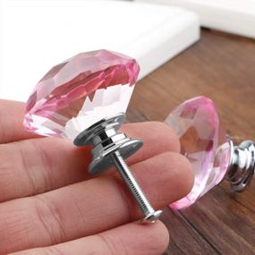 img 2 attached to 💎 Set of 25 Pink Crystal Glass Knobs Pulls - GoodtoU Diamond Shaped Drawer Cabinet Knobs for Dresser, Kitchen, Wardrobe, Cupboard (30mm)