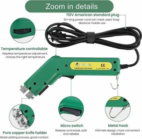 img 3 attached to Huanyu Electric Hot Knife Rope Cutter Fabric Cutting Tool Kit 4 Blades Pro Fabric Cutter 600° C Heat Cutter 100W Heat Sealer For Sponge Cloth Board Webbing Continuous Working