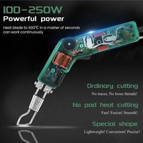 img 2 attached to Huanyu Electric Hot Knife Rope Cutter Fabric Cutting Tool Kit 4 Blades Pro Fabric Cutter 600° C Heat Cutter 100W Heat Sealer For Sponge Cloth Board Webbing Continuous Working