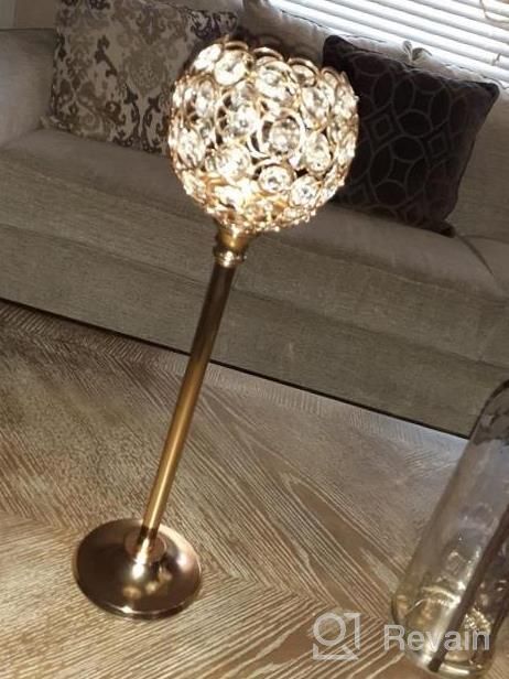 img 1 attached to 2PCS Gold Crystal Candle Holder Set - Perfect Holiday Decoration & Table Centerpiece! review by Kristi Martinez