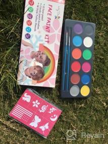 img 5 attached to Безопасный и нетоксичный набор для рисования лица Maydear Pearl для детей - большие краски на водной основе в 12 цветах
