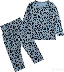 img 4 attached to Leopard Pajamas Cotton Toddler Sleepwear Apparel & Accessories Baby Boys : Clothing