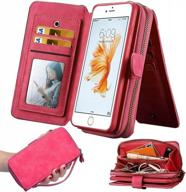 stylish and secure: iphone 7plus/ 8plus women's wallet case with 12 card slots and money pocket logo