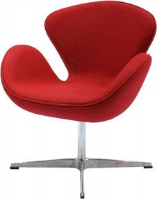 img 4 attached to Classic Swan Chair Swivel Height Adjustable Lounge Chair - Cashmere Red (No Ottoman)