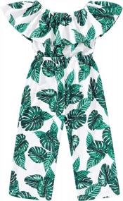 img 4 attached to Adorable Leaf One-Piece Jumpsuit: Perfect For Your Little Girl'S Summer Beach Outfit (Sizes 2-7)