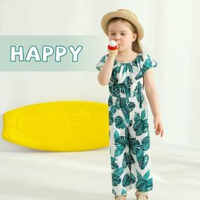 img 2 attached to Adorable Leaf One-Piece Jumpsuit: Perfect For Your Little Girl'S Summer Beach Outfit (Sizes 2-7)