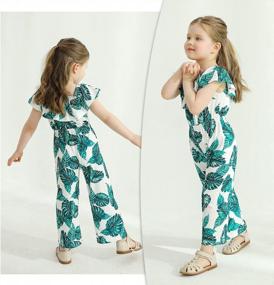 img 3 attached to Adorable Leaf One-Piece Jumpsuit: Perfect For Your Little Girl'S Summer Beach Outfit (Sizes 2-7)