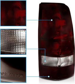 img 1 attached to AmeriLite Dark Red Replacement Brake Tail Lights Pair for 🛑 99-02 Chevy Silverado / 99-06 GMC Sierra (Passenger & Driver Side)