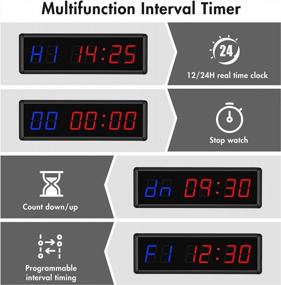 img 3 attached to Seesii Gym Timer: LED Interval Clock For Crossfit, Countdown/Up Stopwatch With Remote & Power Bank Support - Perfect For Home Gyms!