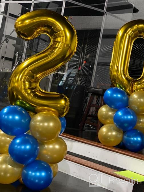 img 1 attached to 🎈 Reusable 40 Inch Blue Number Balloons for Memorable 1st, 2nd, 10th, 12th, 20th, 21st, 22nd Birthday Decorations review by James Hounds