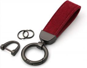 img 4 attached to Upgrade Your Style With VIILOCK'S Premium Alcantara Car Keychain And Detachable Key Rings In A Gift Box