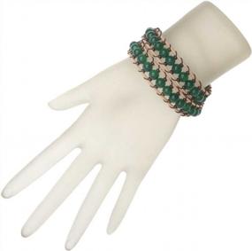 img 1 attached to Эксклюзивный набор украшений: Beadaholique Refill - кожаный браслет с двойной оберткой зеленого/медного цвета