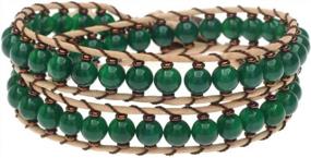 img 2 attached to Эксклюзивный набор украшений: Beadaholique Refill - кожаный браслет с двойной оберткой зеленого/медного цвета