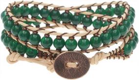 img 3 attached to Эксклюзивный набор украшений: Beadaholique Refill - кожаный браслет с двойной оберткой зеленого/медного цвета