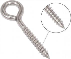 img 3 attached to SHONAN 3.2" Stainless Steel Eye Screws For Wood, 8 Pcs Heavy Duty Screw Eye Hooks, Eye Screw Hooks For Hanging Hammock, Swing, Clothesline, Eye Bolt Hooks For Outdoor Activities, 150 Lbs Capacity