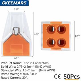 img 1 attached to Effortlessly Connect Wires With GKEEMARS 50-Pack Push-In Connectors For Junction Box (4-Conductor)